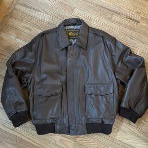 Leather Bomber Jacket Brown Men’s Large